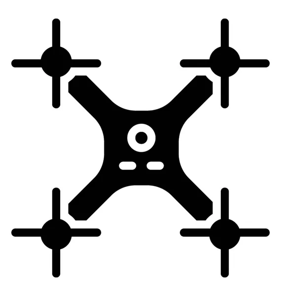 Drone Quad Helikopter Karakterjel Ikon Tervezés — Stock Vector