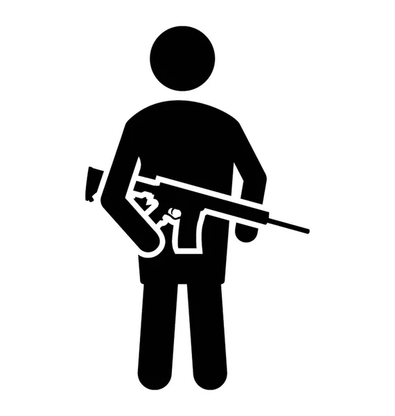 Glyph Pictogram Ontwerp Van Soldaat Commando — Stockvector