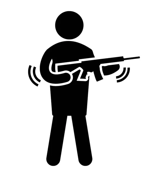 Glyph Pictogram Ontwerp Van Soldaat Commando — Stockvector