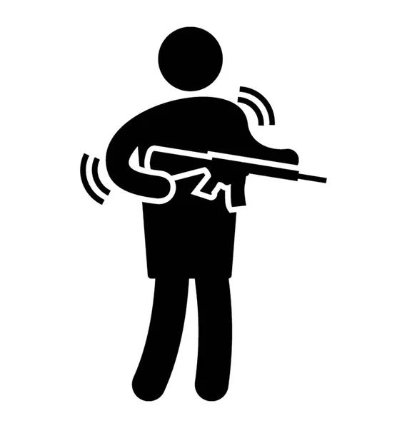 Glyph Pictogram Ontwerp Van Soldaat Commando — Stockvector