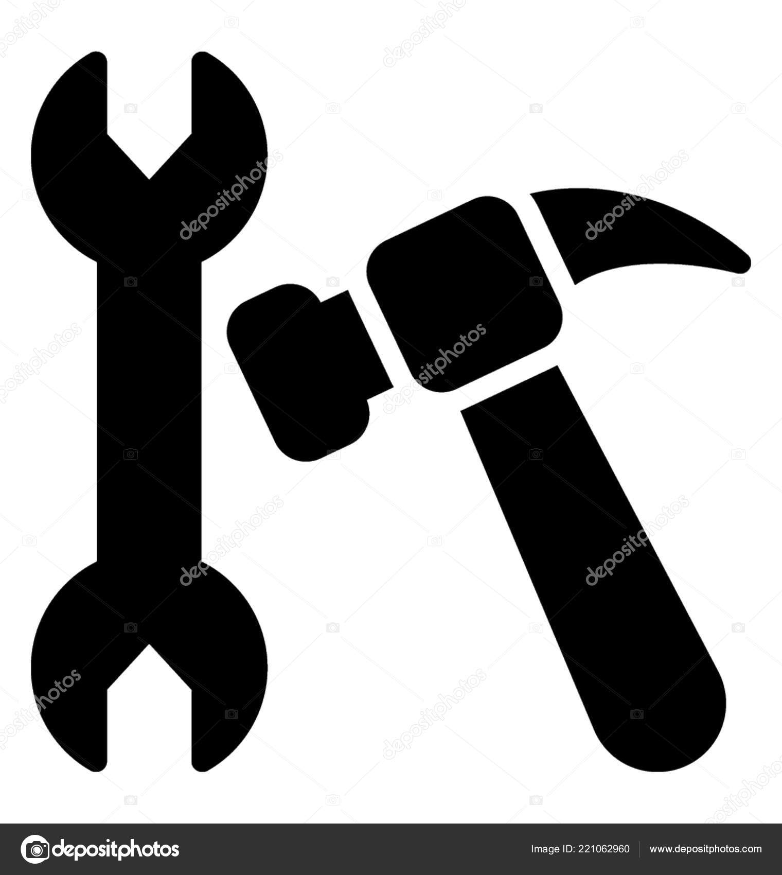 Hammer Spanner Icon Design Repair Tools Stock Vector Image by