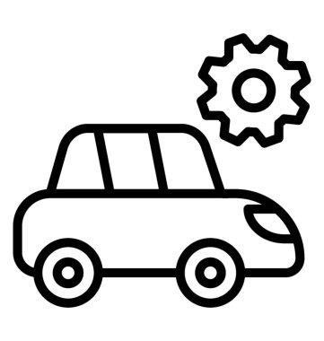 Dişli ile araba araba tamir için simgesidir 