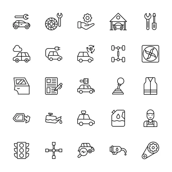 Línea Garaje Vector Iconos — Archivo Imágenes Vectoriales