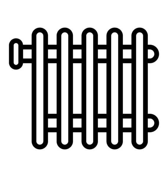 Column Radiator Boiler Coils Line Icon Vector — Stock Vector