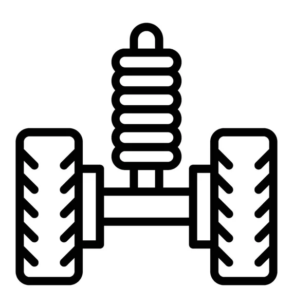 Suspensión Neumáticos Con Neumáticos Coche — Vector de stock