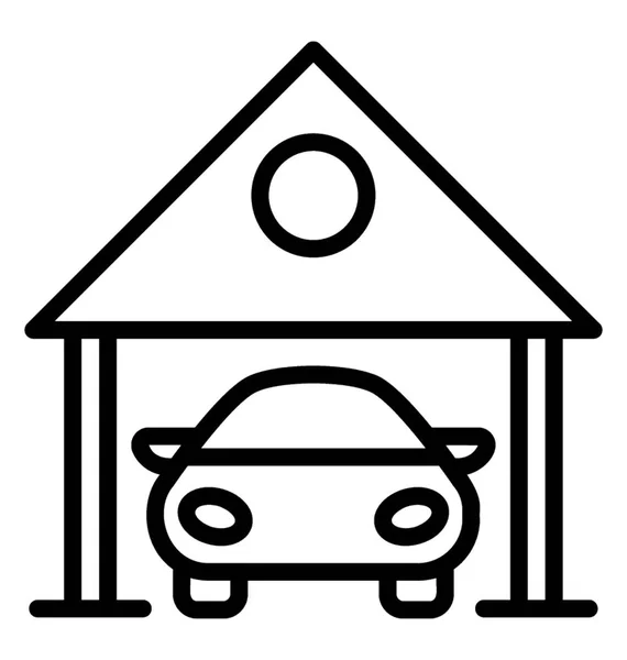 Bil Parkerad Garage För Bilar — Stock vektor
