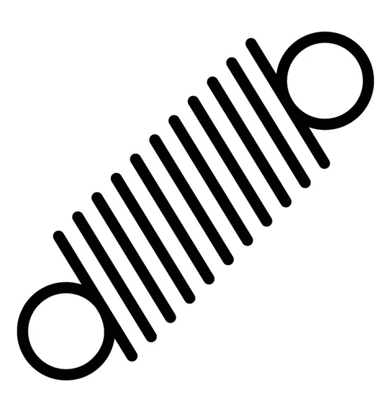 Vecteur Icône Ligne Isolée Ressort Spirale Acier — Image vectorielle