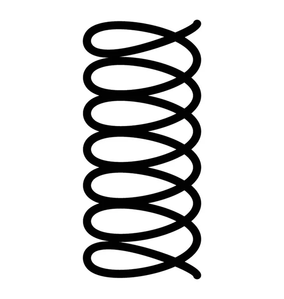 Steel Spiral Spring Isolated Line Icon Vector — Stock Vector