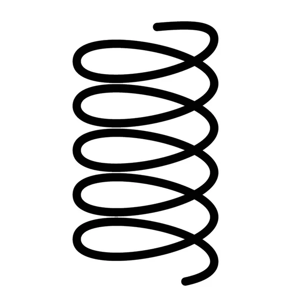 Icona Molla Torsione Acciaio Sfondo Bianco — Vettoriale Stock