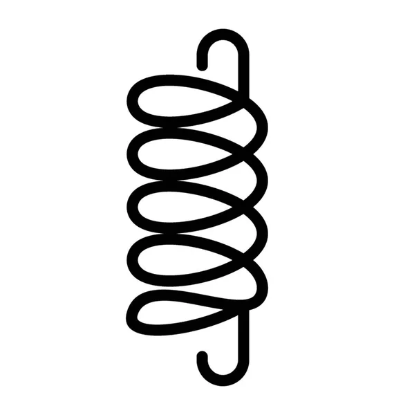 Metal Twisted Suspension Spring Isolated Icon — Stock Vector