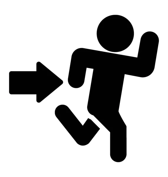 Una Persona Corriendo Hacia Salida Emergencia — Archivo Imágenes Vectoriales