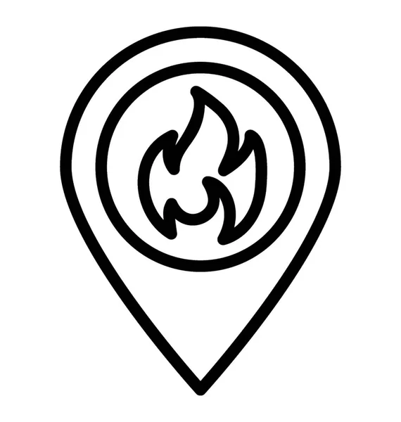 Gps Ogniem Jest Ikona Ognia Wewnątrz Witryny Pinpoint Lub Ognia — Wektor stockowy