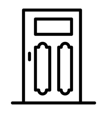 Satırı simgesi tasarım kapalı ahşap kapı