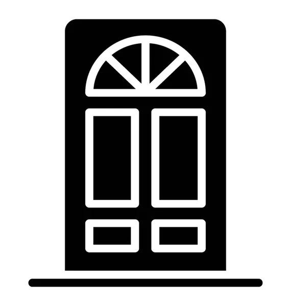 Иконка Символа Закрытой Деревянной Двери — стоковый вектор