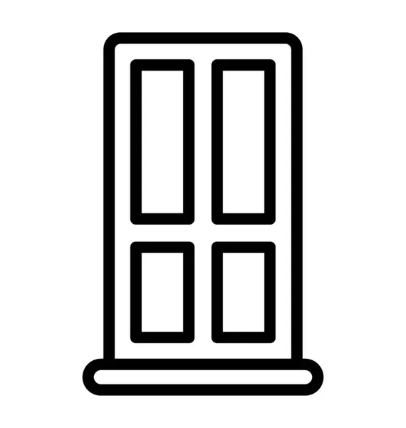 Satırı Simgesi Tasarım Kapalı Ahşap Kapı — Stok Vektör