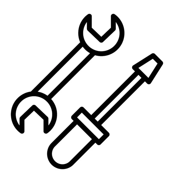 Nástroje Pro Garáže Šroubovák Klíč — Stockový vektor