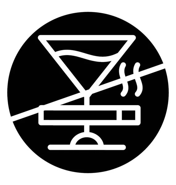 Solidní Ikona Vektor Stop Alkoholismu — Stockový vektor