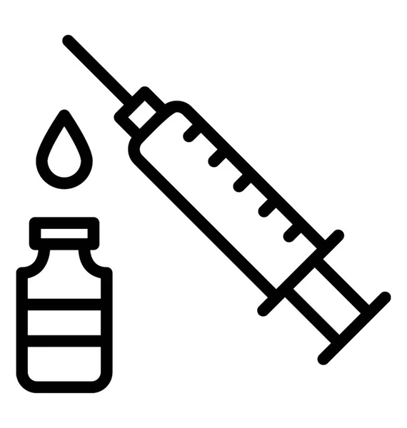 Siringa Iniettare Liquidi Vaccinazione — Vettoriale Stock