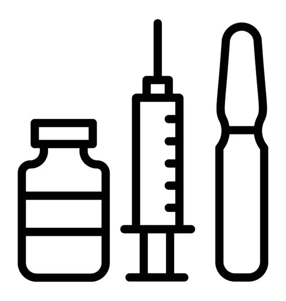 Fecskendőt Kell Beadni Vakcinázás Folyadékok — Stock Vector