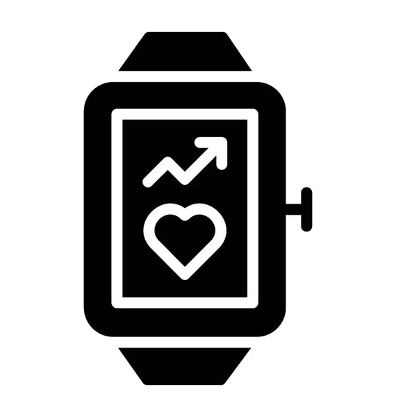 Uhr Mit Herz Und Pfeil Symbol Gesundheits App — Stockvektor