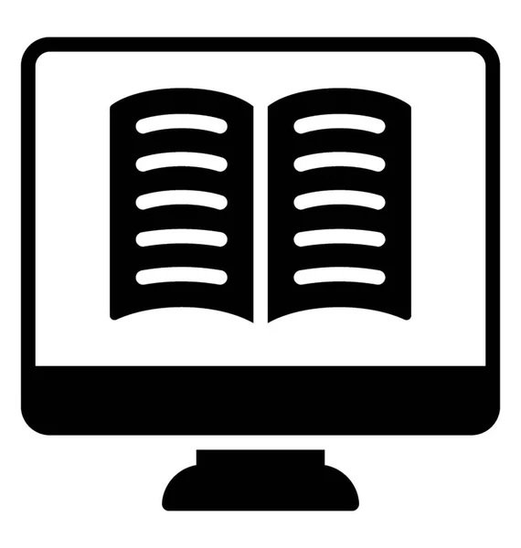 Livro Dentro Computador Livro Online — Vetor de Stock