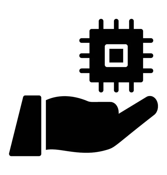 Microprocesador También Conocido Como Icono Servicios Informáticos — Archivo Imágenes Vectoriales