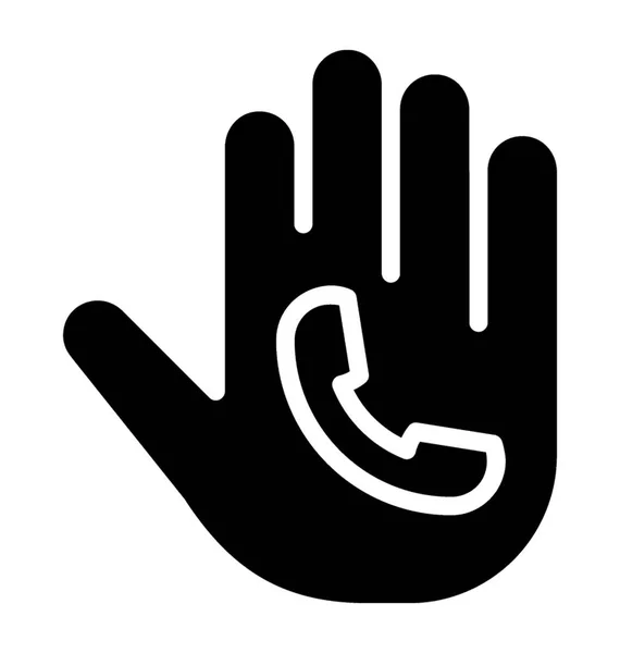 Δέκτης Σύμβολο Μέσα Στο Ανθρώπινο Χέρι Ακουστικό Τεχνολογίας — Διανυσματικό Αρχείο