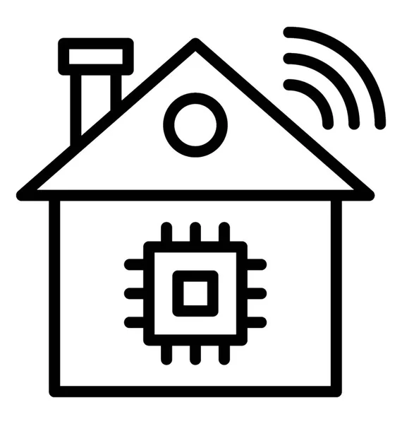 Wifi 信号を持つ家自宅の Wifi — ストックベクタ