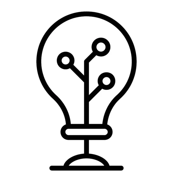 Lâmpada Elétrica Mostrando Ícone Tecnologia Inovadora — Vetor de Stock