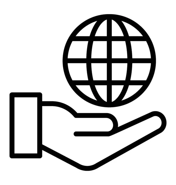 Globus Der Hand Globaler Schutz — Stockvektor