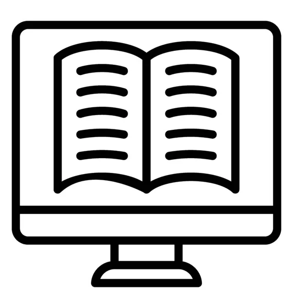 Ein Buch Computer Online Buch — Stockvektor