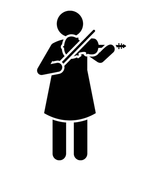 Avatar Feminino Segurando Violino Retratando Violinista Feminino — Vetor de Stock