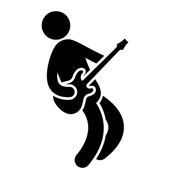 Child Holding Guitar Depicting Guitarist Icon — Stock Vector