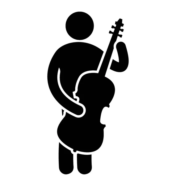 Homem Com Violino Forma Guitarra Conhecido Como Violinista —  Vetores de Stock