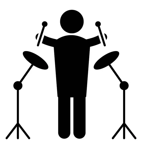 Compositor Profesional Música Con Palos Mano — Vector de stock