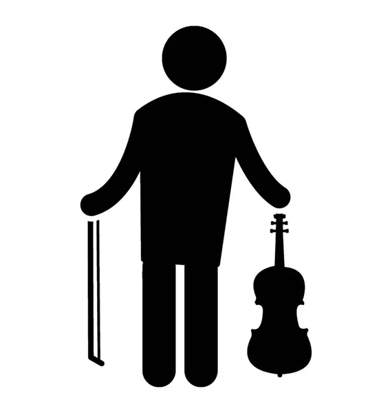 Avatar Segurando Violino Representando Ícone Violinista —  Vetores de Stock