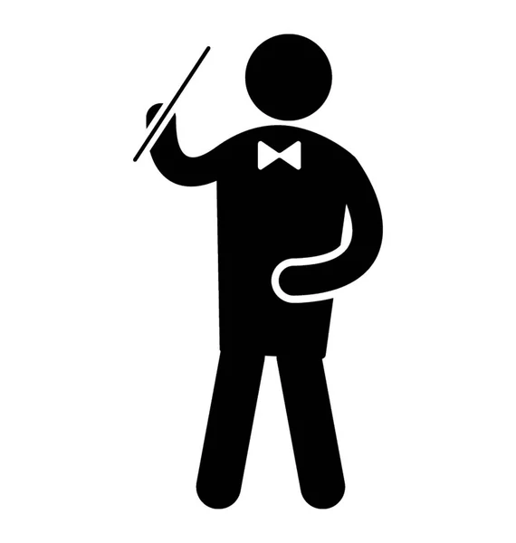 Professional Music Composer Having Stick Hand — Stock Vector