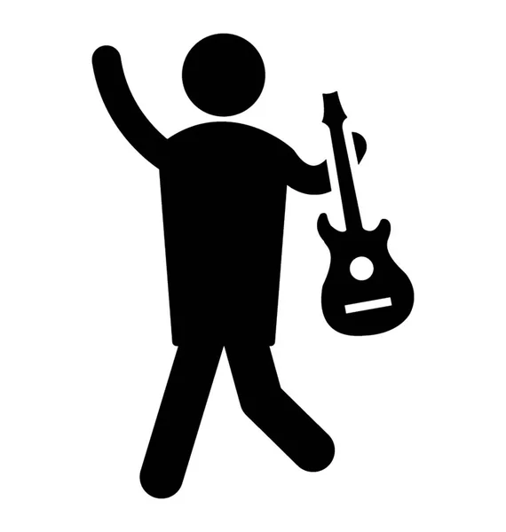 Hombre Sosteniendo Guitarra Guitarra Fiesta — Vector de stock