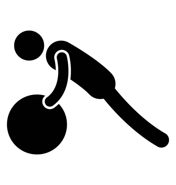 Man Uitoefenend Met Bal Symboliseert Fitness Bal — Stockvector