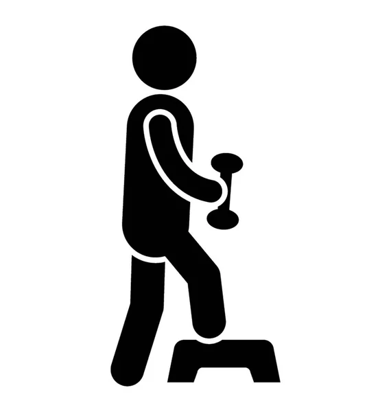 Άνθρωπος Περπατήσουν Εικονίδιο Αερόβια Βήμα — Διανυσματικό Αρχείο