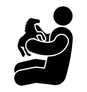 Erkek avatar tutmak sevinçle, oynarken at oyuncak oyuncak at  
