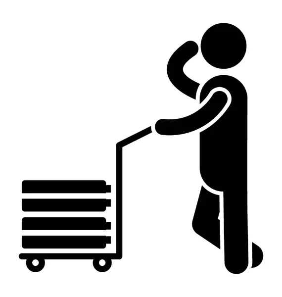 人推行李是波特的象征 — 图库矢量图片