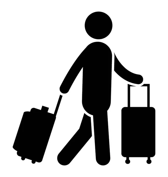 Homme Tenant Sac Bagages Passager — Image vectorielle