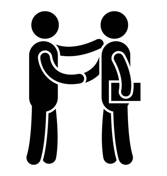 Δύο Επιχειρηματίες Κουνώντας Χέρι Που Απεικονίζουν Συμφωνία Επιχείρηση — Διανυσματικό Αρχείο