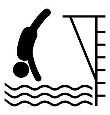 Adam ileri dalış tasvir suya bakan 