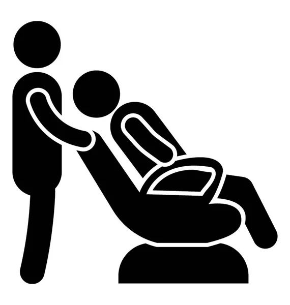 Cliente Está Recebendo Massagem Ombro Sentando Cadeira — Vetor de Stock