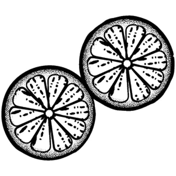 Halb Geschnittene Zitrone Mit Fruchtsymbol — Stockvektor