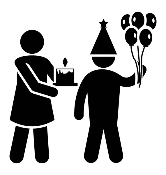 Mutter Schenkt Dem Kleinkind Kuchen Zum Geburtstag — Stockvektor