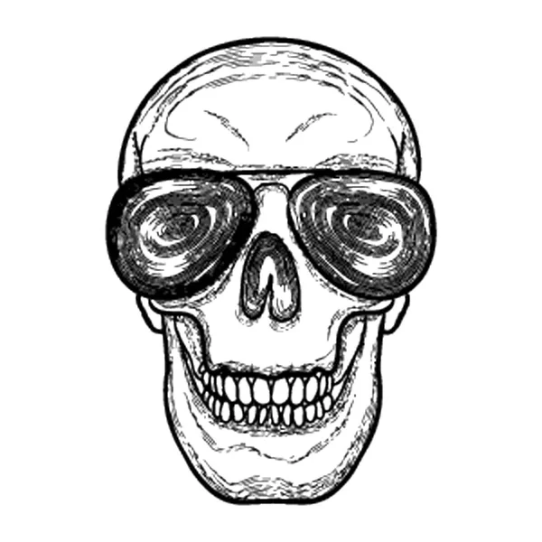 Vintage Skull Wearing Glasses — Stock Vector