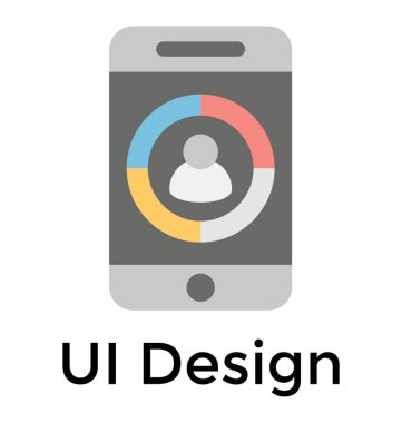 Smartphone kullanıcı arabirimi gösterilen UI tasarım 